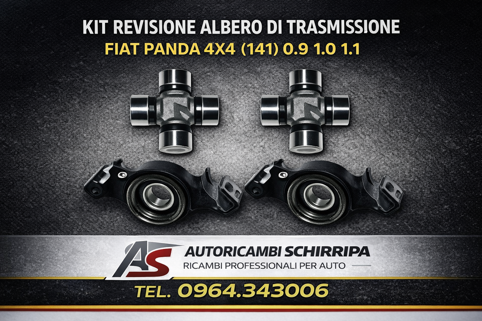 IT REVISIONE ALBERO DI TRASMISSIONE FIAT PANDA 4X4 (141) 0.9 1.0 1.1 SUPPORTI + CROCIERE