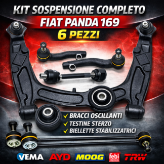 Kit Bracci Oscillanti + Biellette + Testine Sterzo Fiat Panda 169 (2003 →) Sospensione Anteriore Completa