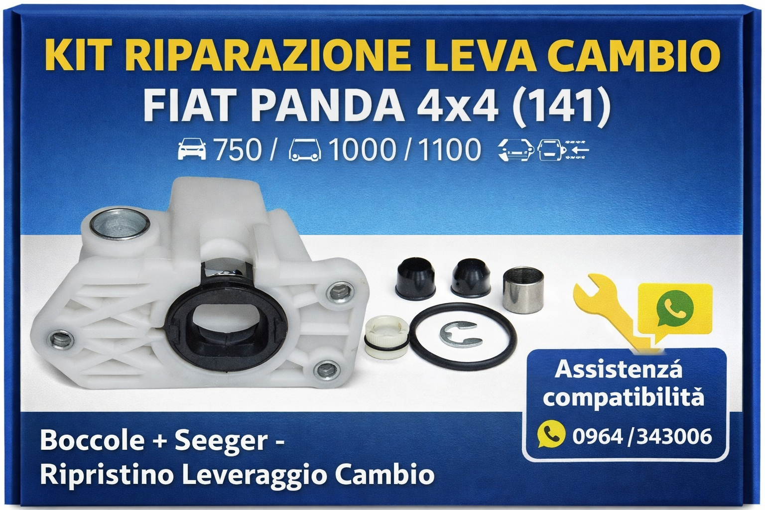 Kit Riparazione Leva Cambio Fiat Panda 4x4 (141) – Boccole e Seeger – Ripristino Leveraggio Cambio