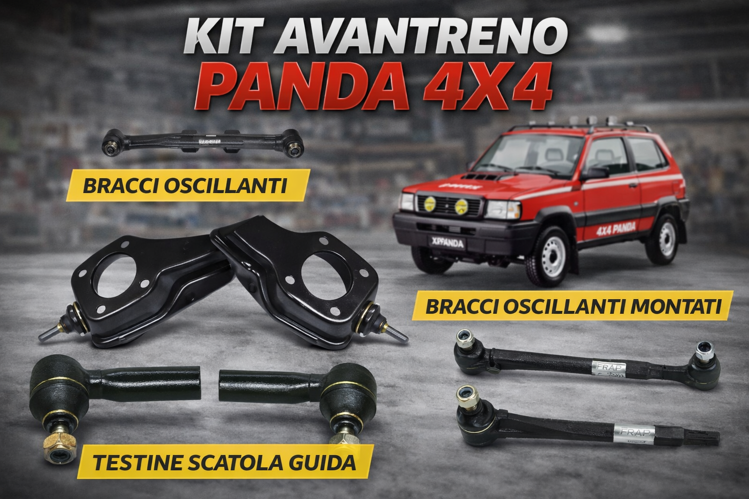 Kit Bracci Oscillanti + Bracci Montati + Testine Scatola Guida Fiat Panda 4x4 (141)
